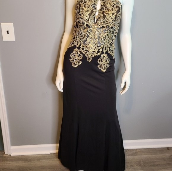 Elegant Black Floor Length Prom Dress size 6 FREE SHIPPING - Picture 11 of 15